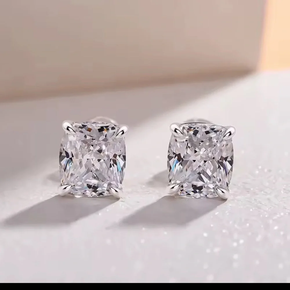 Moissanite & 9.25 Sterling Silver Stud Earrings 2 CTs